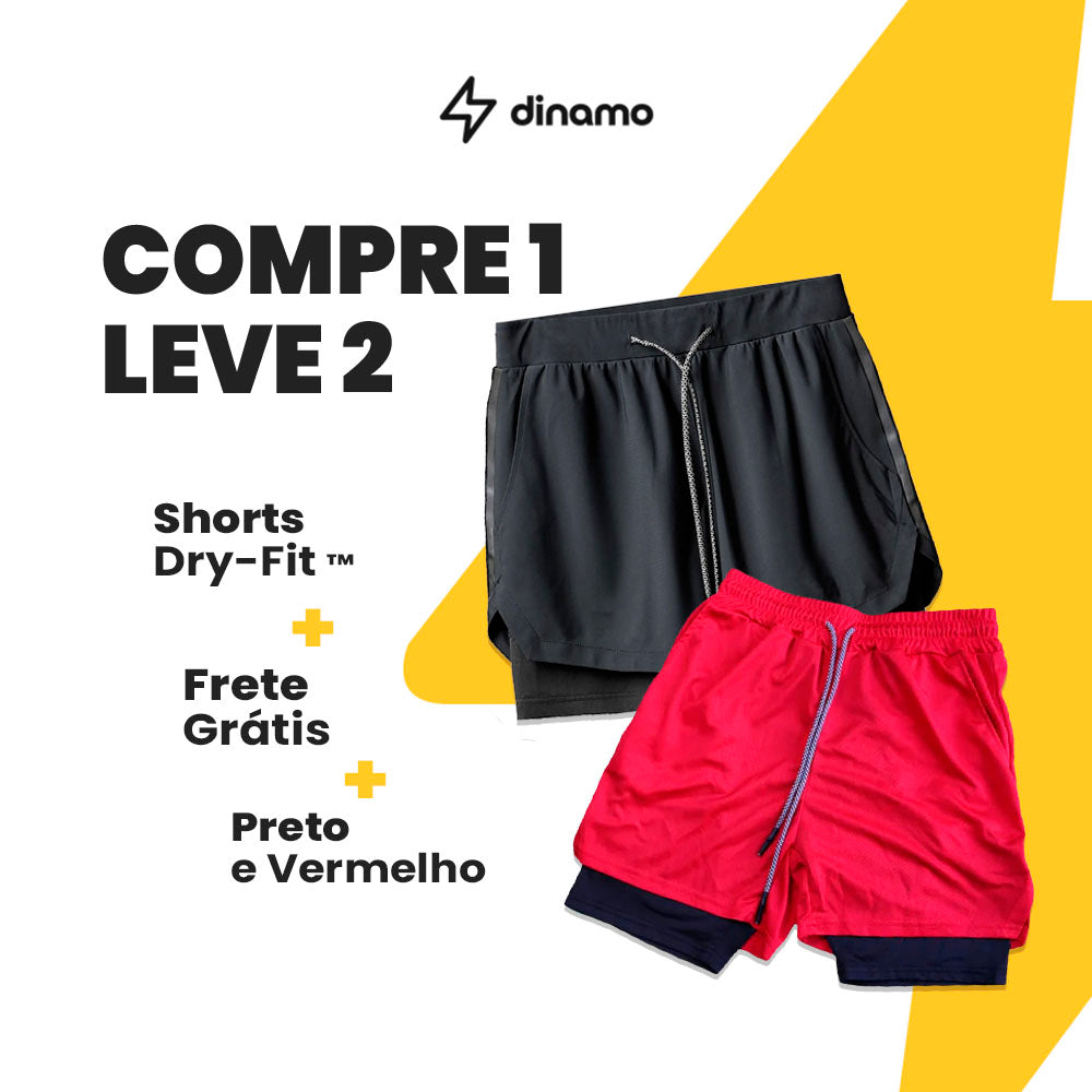 Short DryFit de Compressão - COMPRE 1 LEVE 2 + FRETE GRÁTIS